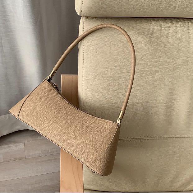 Mescolato Klarra Beige Lizard Baguette bag, Women's Fashion, Bags