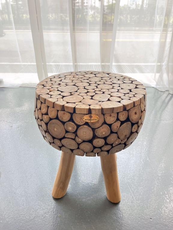 Mosaic Teak Art Stool New Arrival Furniture Home Living