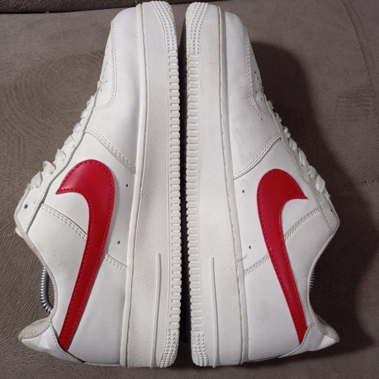 Nike AF1 Low Red White Sepatu Second Original Size 43, Fesyen Pria, Sepatu  , Sneakers di Carousell