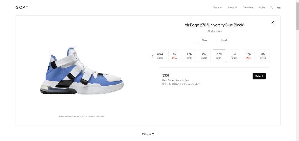 Men's nike air edge 270 basketball shoes sales