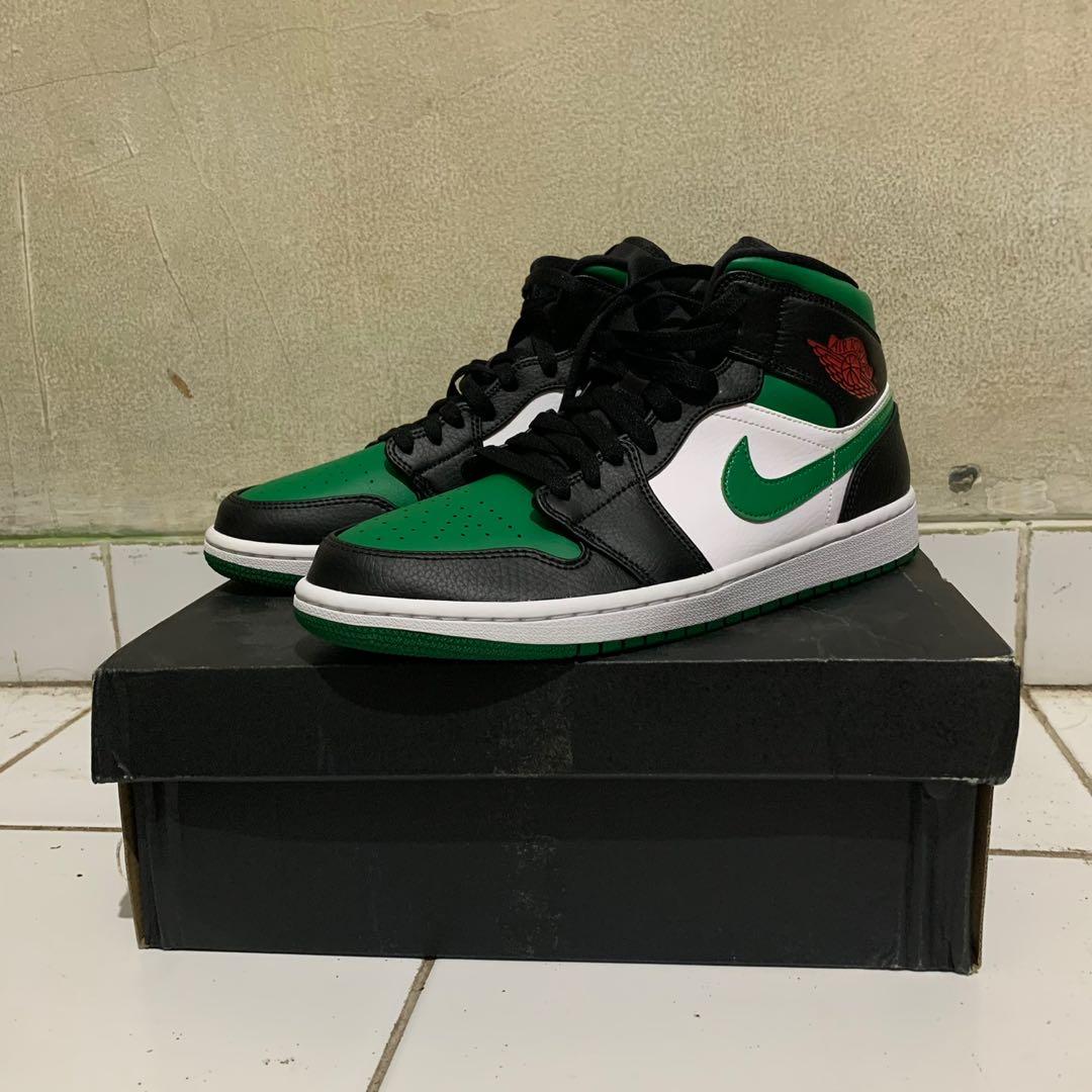 Jordan 1 mid best sale green toe femme