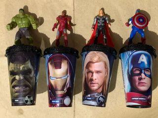 PETRON GAS STATION Exclusive Complete Set of 4 AVENGERS Figurine Cup Tumblers