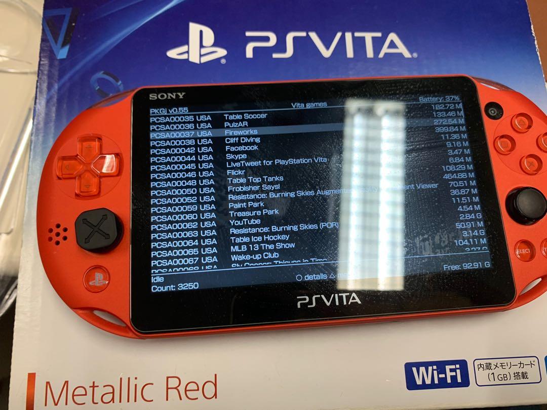 PSV PS VITA 2000 日版紅色已破解美品合收藏絕版, 電子遊戲, 電子遊戲