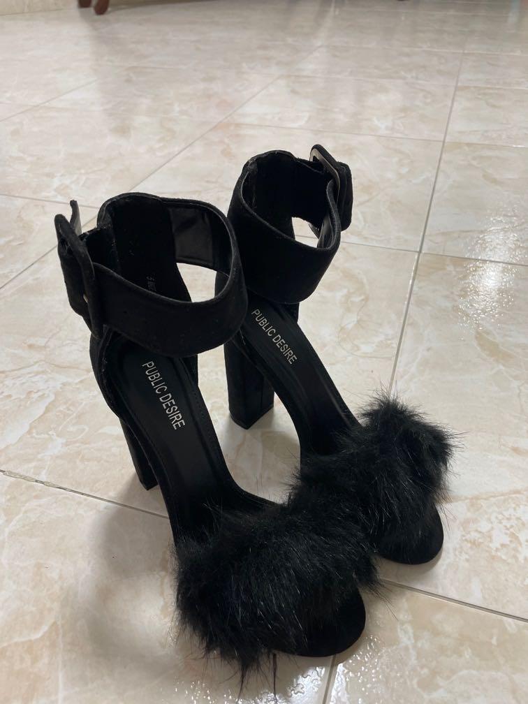 Public desire fur heels, Women's 
