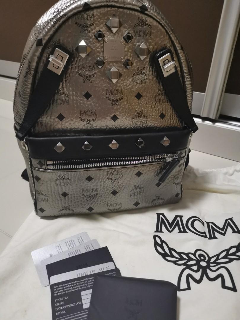 Mcm dual stark backpack in visetos sale