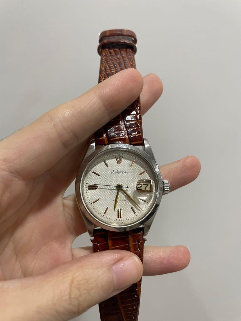 Rolex Oysterdate (Category: Luxury Watches) located in Pasig City. Submitted by tuborgtrading (Listing ID 1142285822, Image 1). Description: Rolex Oysterdate Honeycomb dial 36mm Watch only Not original strap and buckle.