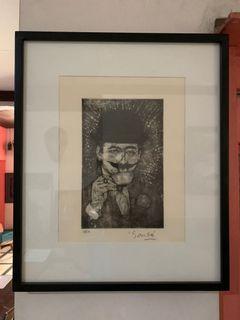 (SOLD) Sanso  Five Oclock Etching