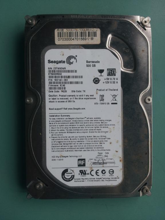 Seagate希捷 3.5吋 500GB(500G) SATA桌機硬碟 ST500DM002-1BD142 (A353), 電腦及科技產品 ...