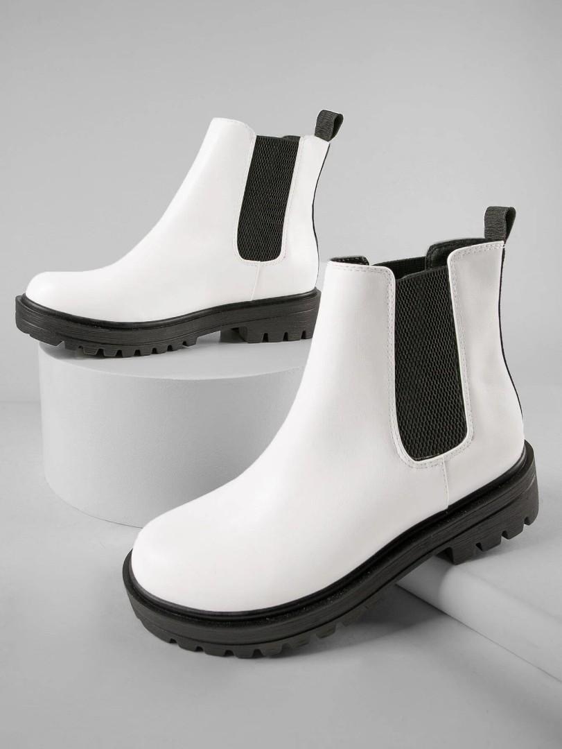 White chelsea best sale booties