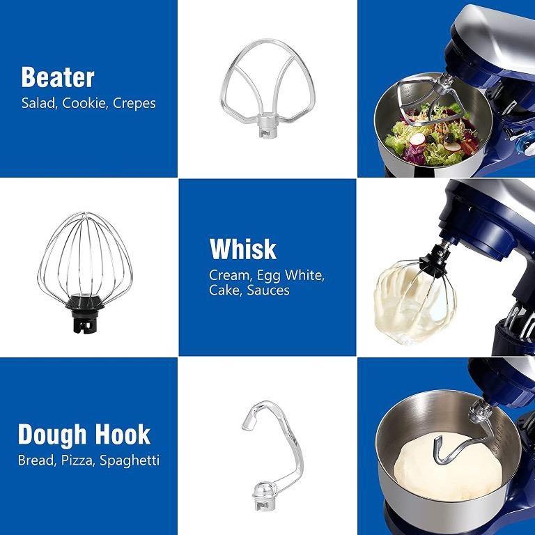 Stand Mixer, Elegant Life 5.5L 1500W TiltHead 6 Speeds Food Mixer, Removable Stainless Steel