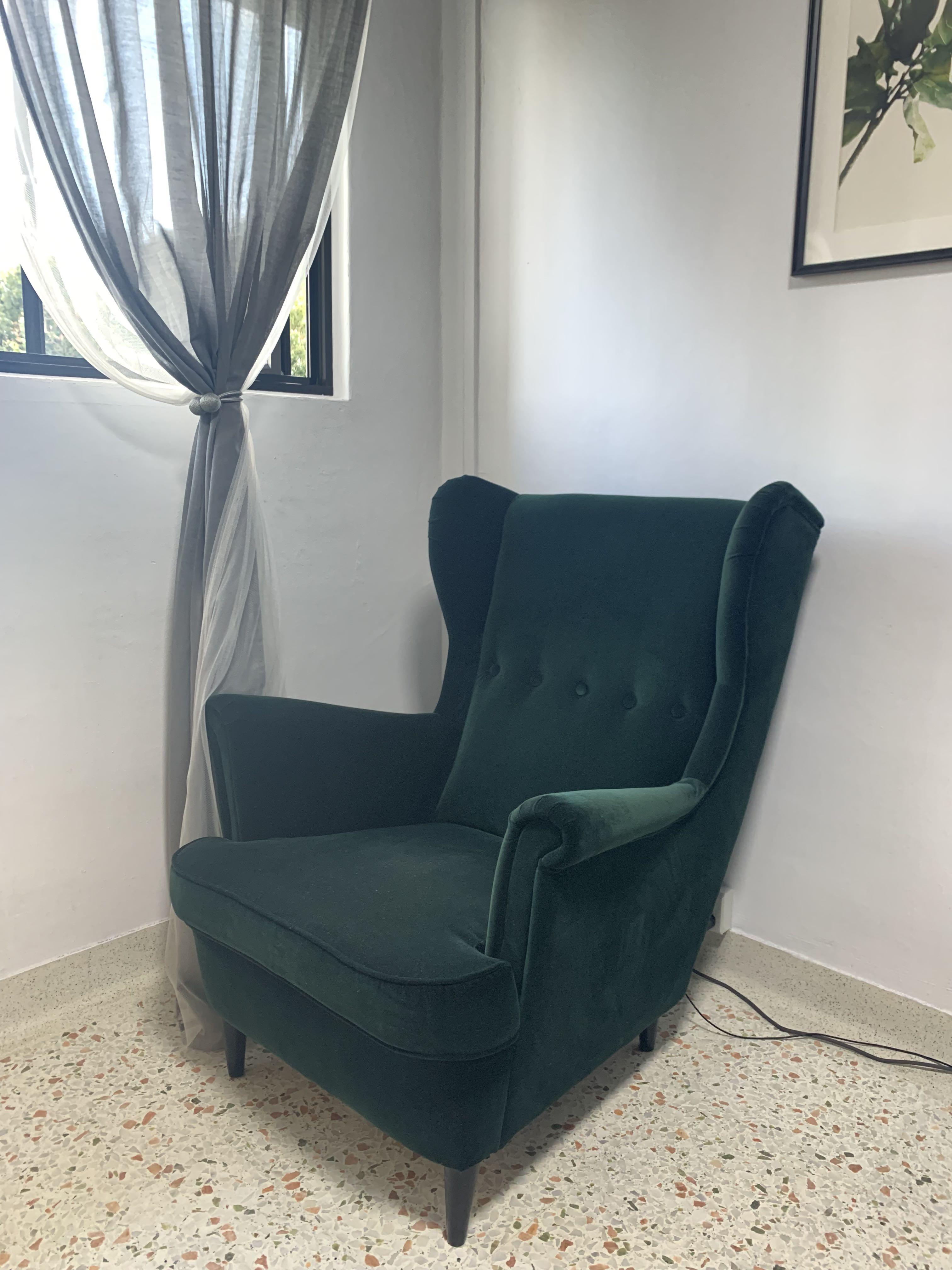 STRANDMON Wing chair Dark Green Furniture Home Living