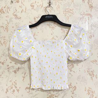 Sunflower Puff Sleeves Top