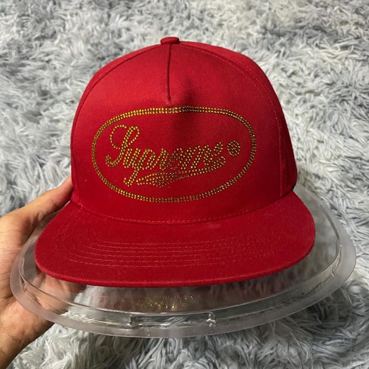 Supreme studded script sales logo 5 panel