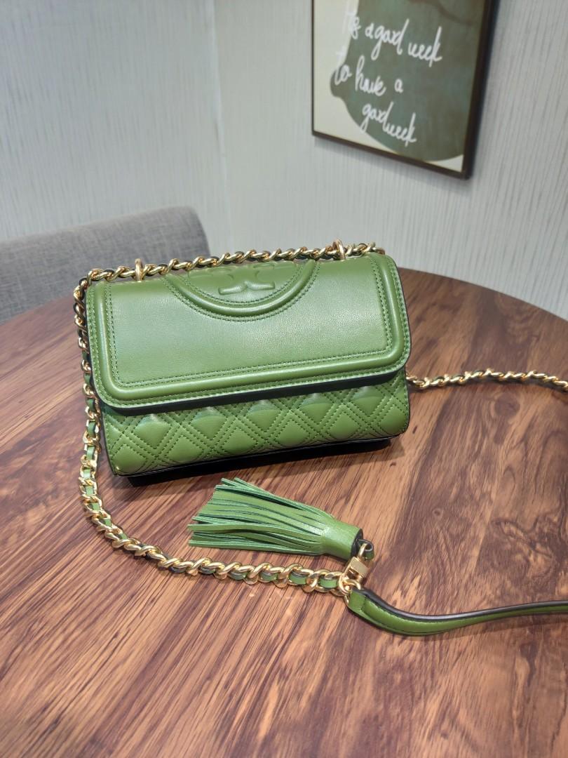 Tory Burch Green 'Fleming' Small Shoulder Bag, Pre Loved