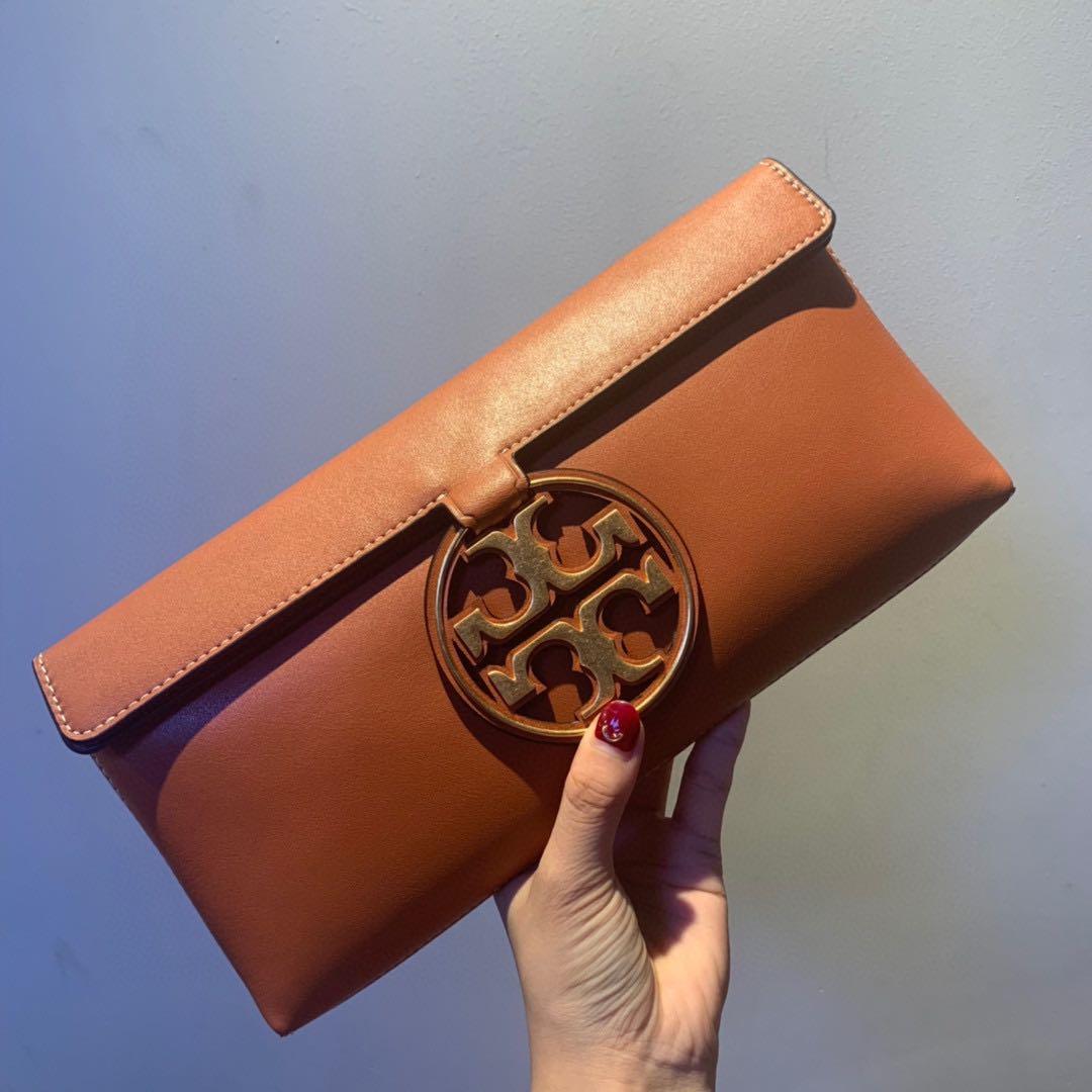 Tory burch miller metal logo clutch online