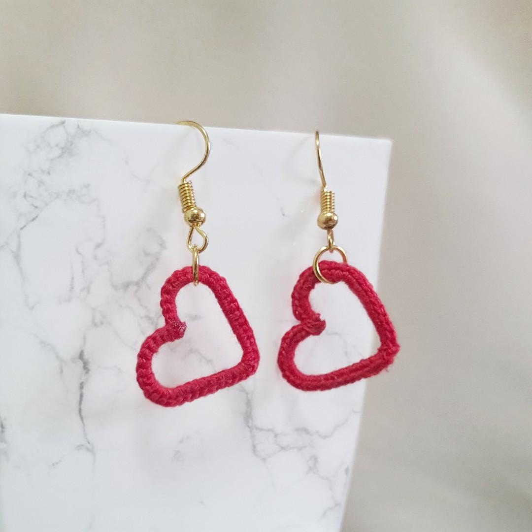 Red love discount heart earrings