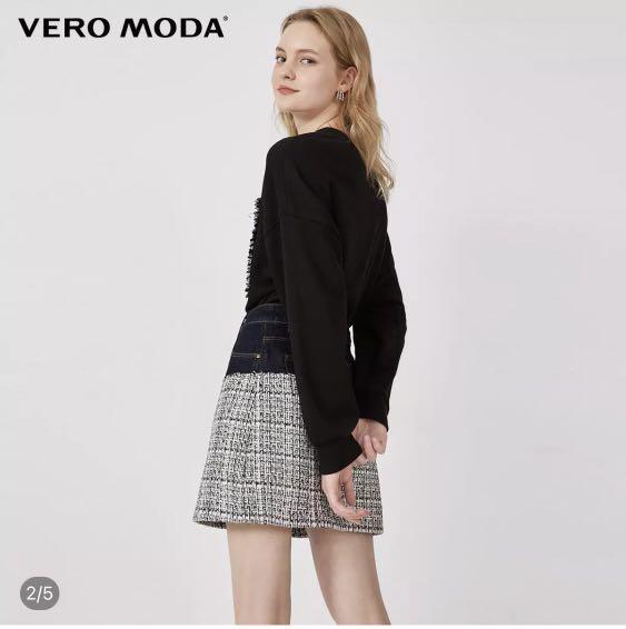 Vera Moda - tweed+ Denim skirt (Category: Skirts) located in Makati City. Submitted by tesssssie (Listing ID 1142286041, Image 3). Description: Vera moda - used once Size: M - waistline 28 Bought at original price RFS: decluttering.