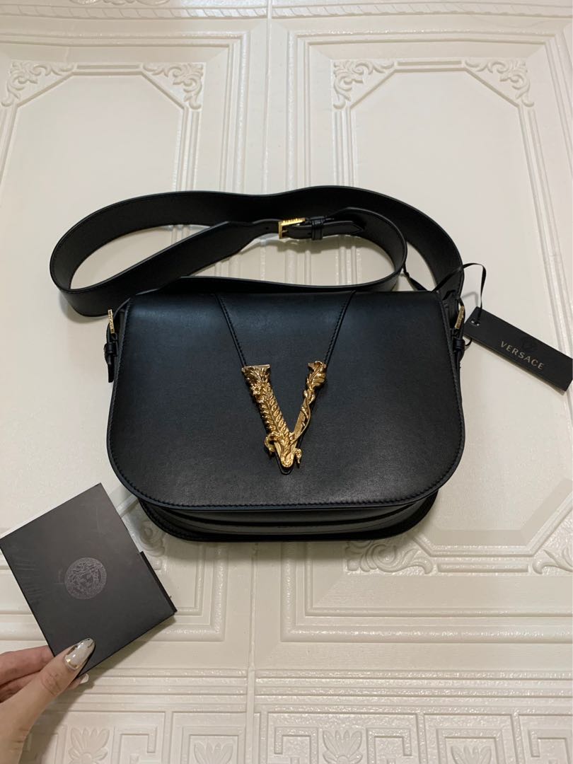 Versace Virtus Saddle Bag Large, Women's Fashion, Bags & Wallets, Cross ...