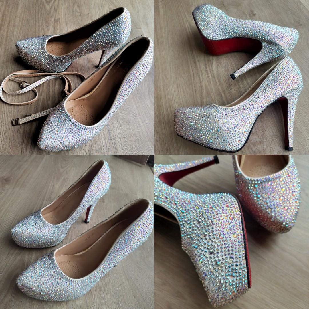 Wedding shoes with diamonds store