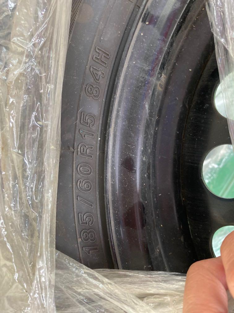 Yokohama blue earth tyres with stick metal rims, Car Accessories, Tyres