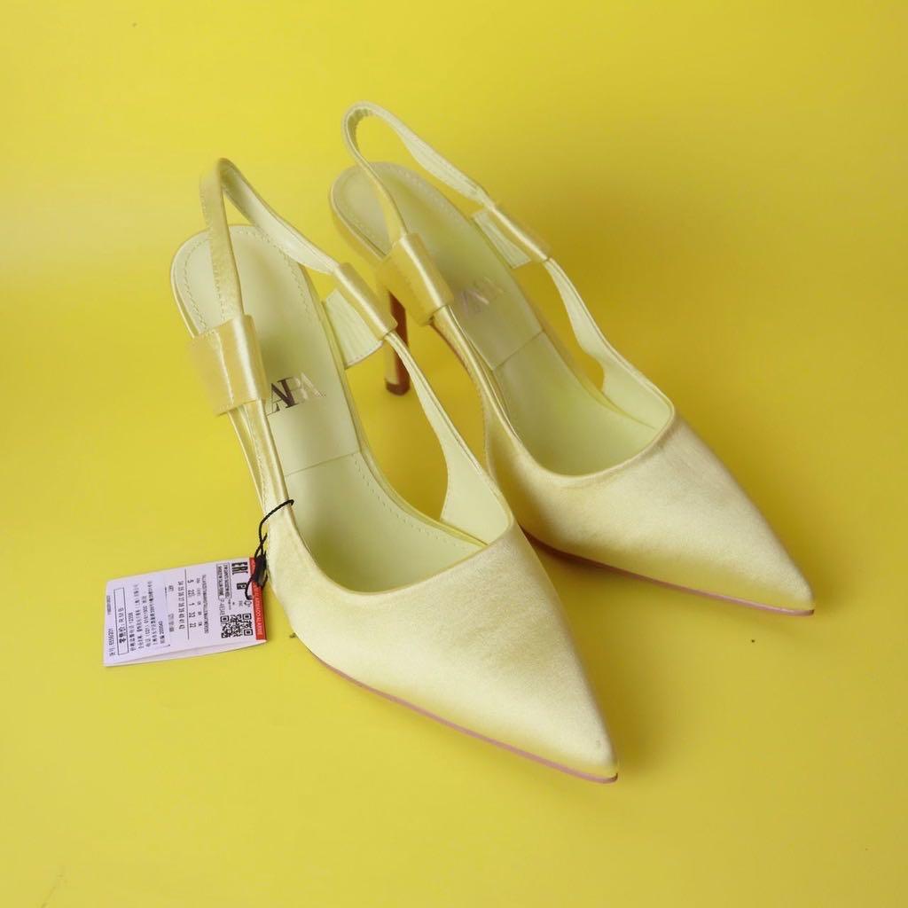 zara yellow heels