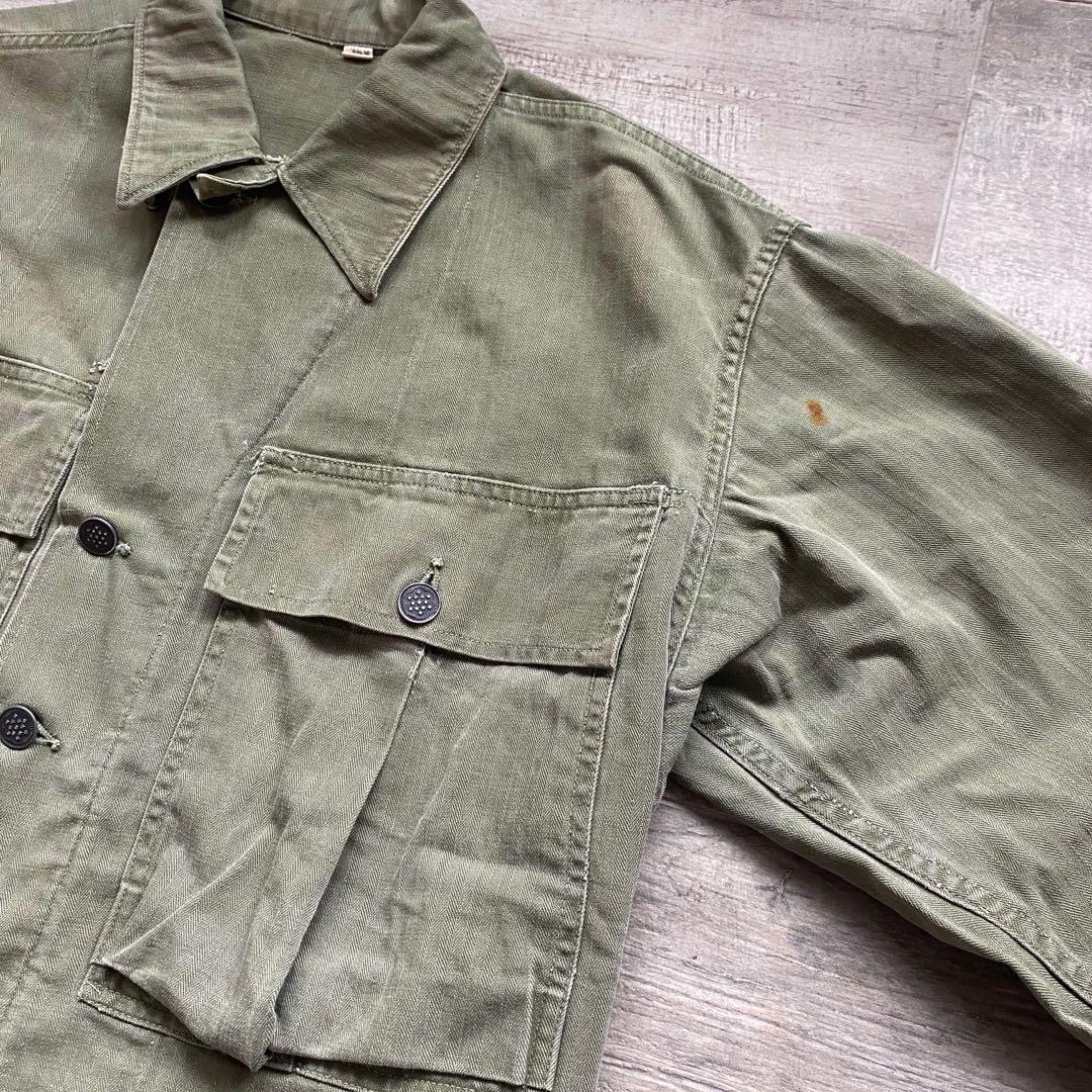 1940s US ARMY M-43 HBT JACKET VINTAGE MILITARY USA HERRINGBONE, 男