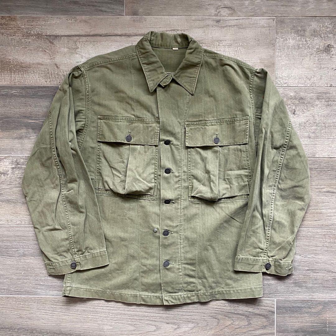 1940s US ARMY M-43 HBT JACKET VINTAGE MILITARY USA HERRINGBONE, 男