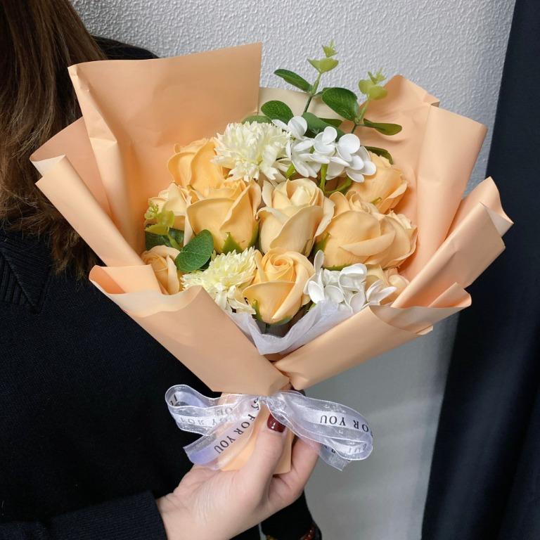 情人節花束 橙色花 面交 現貨 情人節禮物 香皂花束 2月14日可送貨 298 興趣及遊戲 手作 自家設計 文具及工藝 花 Carousell