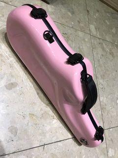 限郵寄 中音薩克斯風箱 飛行箱 亮面 手提箱 造型箱 薩克斯風盒 樂器盒 輕便好攜帶 限量粉紅色 微瑕疵出清