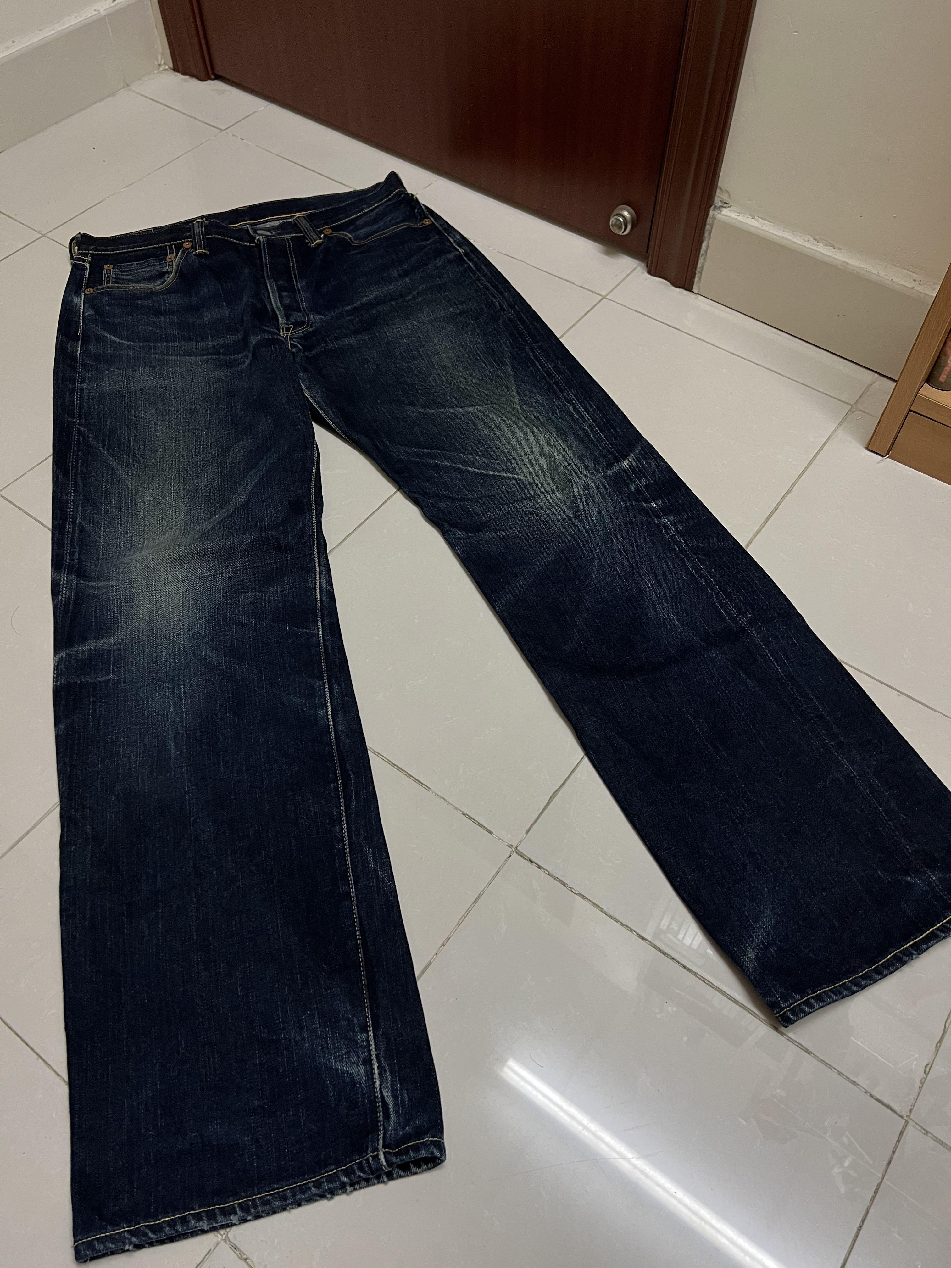 日版日製Flathead Flat Head 男洗水牛仔褲washed denim jeans , 男裝