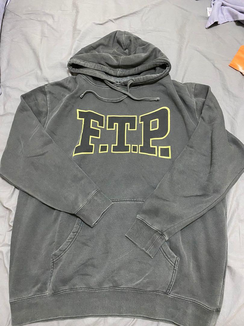 FTP FUCKTHEPOPULATION Overdyed Logo Hoodie Grey XL Carousell