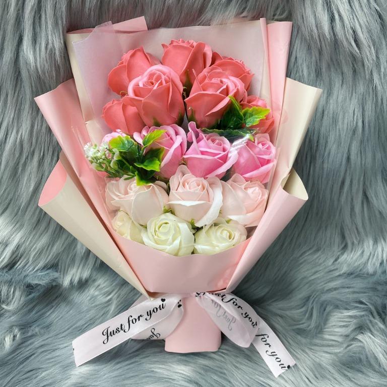 情人節花束 Pink Pink花 面交 現貨 情人節禮物 香皂花束 2月14日可送貨 298 興趣及遊戲 手作 自家設計 文具及工藝 花