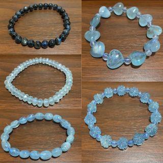 Aquamarine Stone Bracelet Bundle