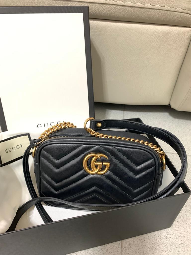 Authentic Gucci Marmont Mini Camera Bag, Women's Fashion, Bags