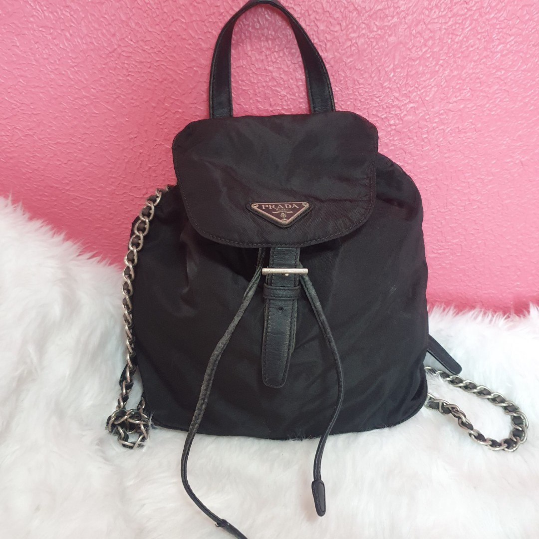 prada backpack with chain straps