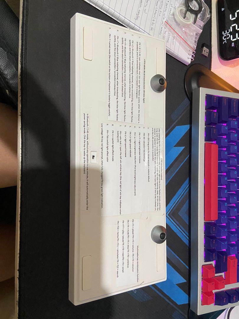 AWS84/RK84 Keyboard (Category: Computer Keyboard) located in Manila. Submitted by hans94miguel (Listing ID 1142404789, Image 3). Description: AWS84/RK84 70% Keyboard - Barebones only! - Switch, keycap and metal feet not included! - RGB version - tri mode (wired, bluetooth, 2.4ghz dongle) - 98% excellent working condition(only used for work) -bought sept 2021 Mods: -Tempest Tape Mod -Dampening Foam RFS: upgrade *shipping fee will be shouldered by 