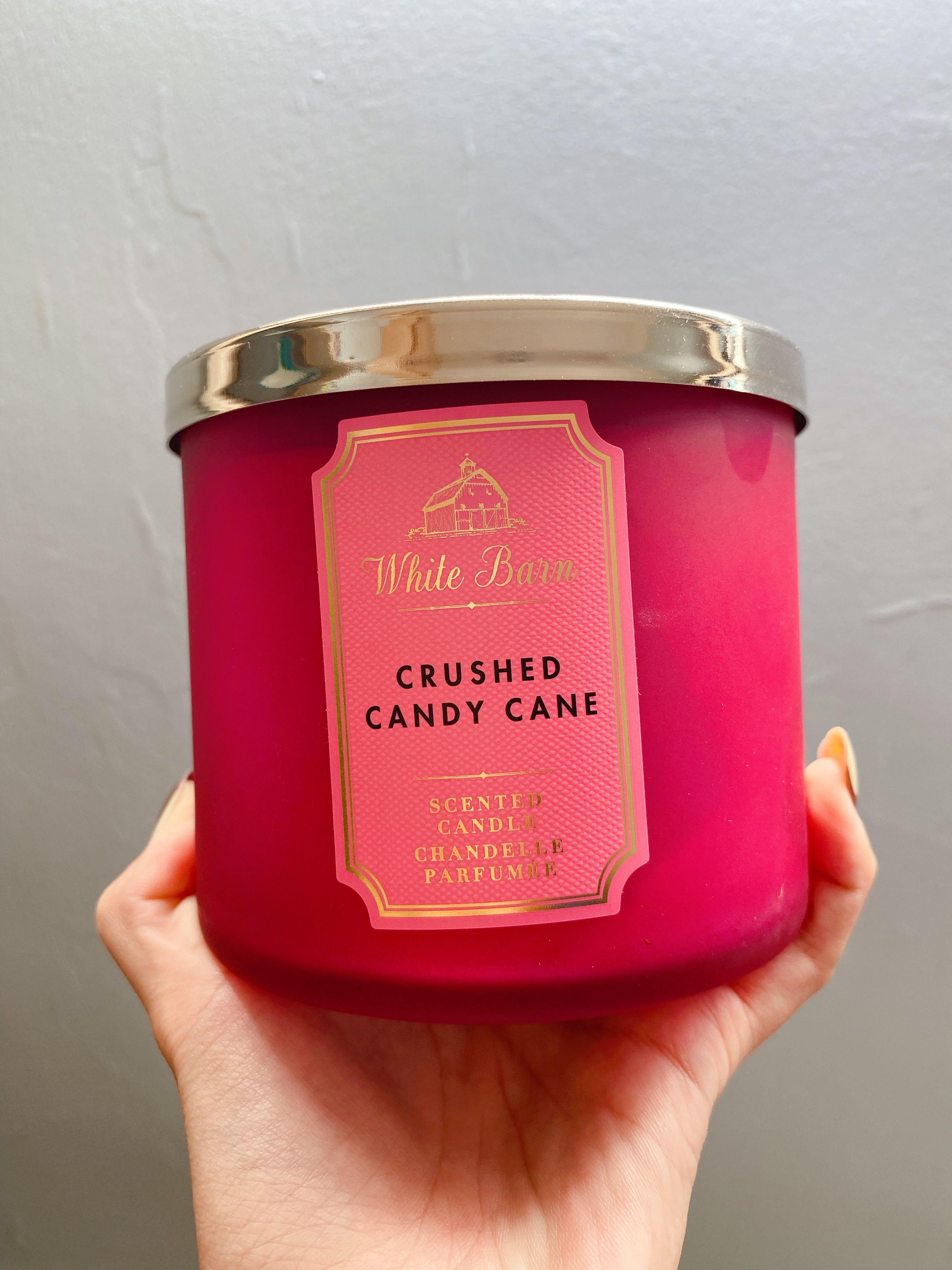 Bath Body Works 3 Wick Scented Candle Crushed Candy Cane Furniture Home Living Home Fragrance On Carousell