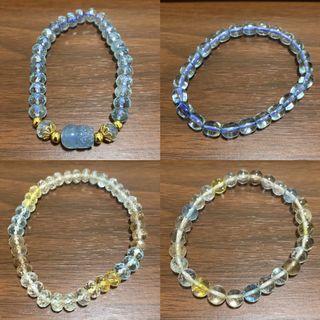 Blue Topaz & Colorful Topaz Stone Bracelet Bundle