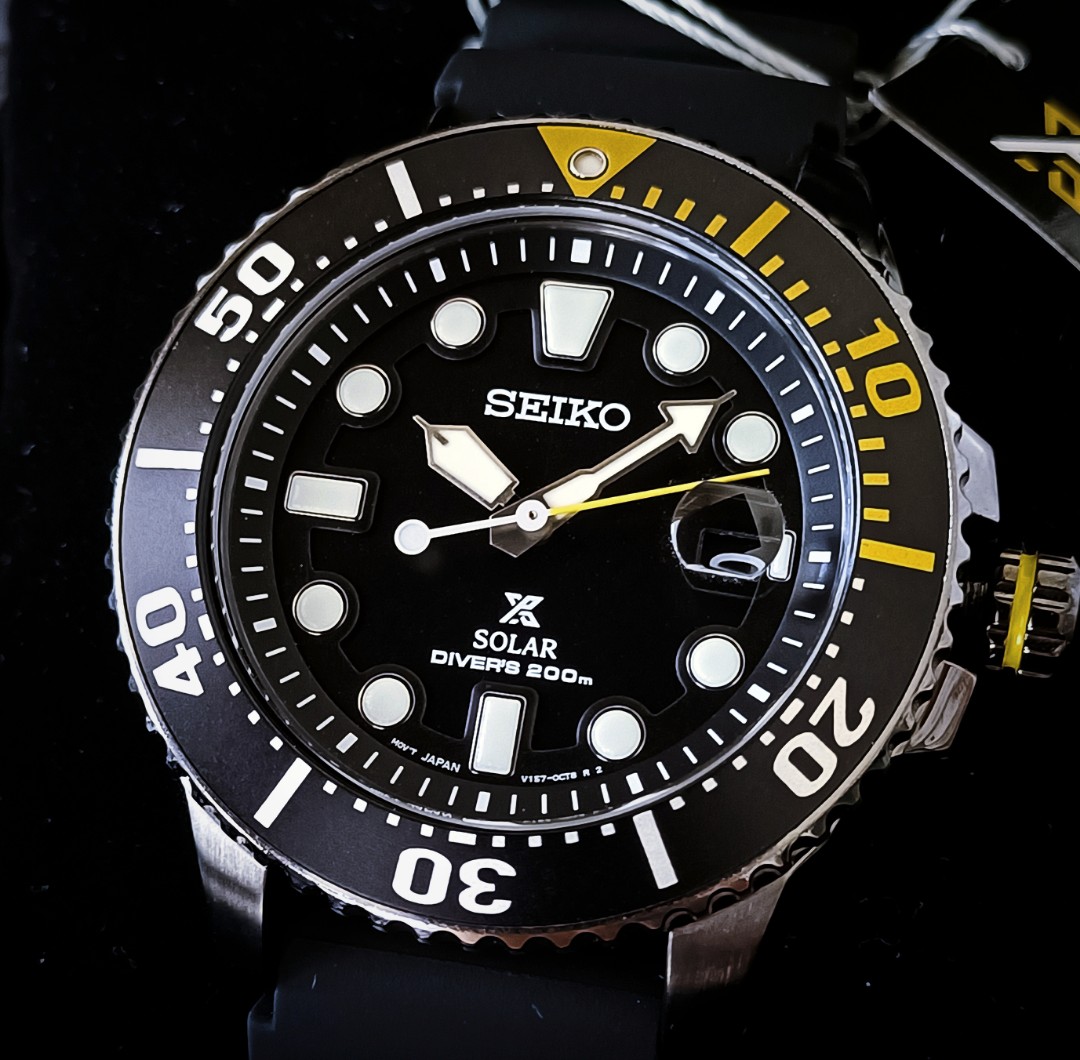BNIB] Seiko Solar Yellow Black PVD Prospex Divers Watch SNE441P1, Men's  Fashion, Watches & Accessories, Watches on Carousell