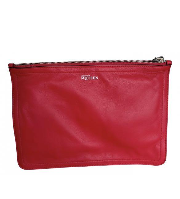 Alexander mcqueen red clutch hot sale