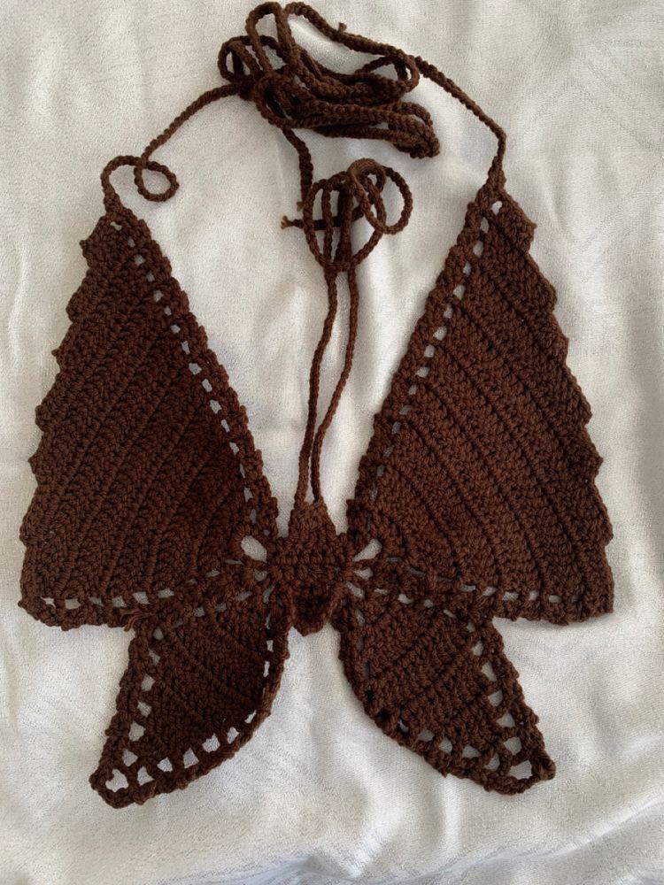 Butterfly crochet top (Category: Sleeveless) located in Manila. Submitted by untouchedxo (Listing ID 1142476034, Image 2). Description: Available in other colors, custom size made to order. Photo reference listed above Plain- 1000 Mixed colors- 1200 Visit @meraki.emnl on IG for inquiries Commissions are available just direct message me for your preferred designs.