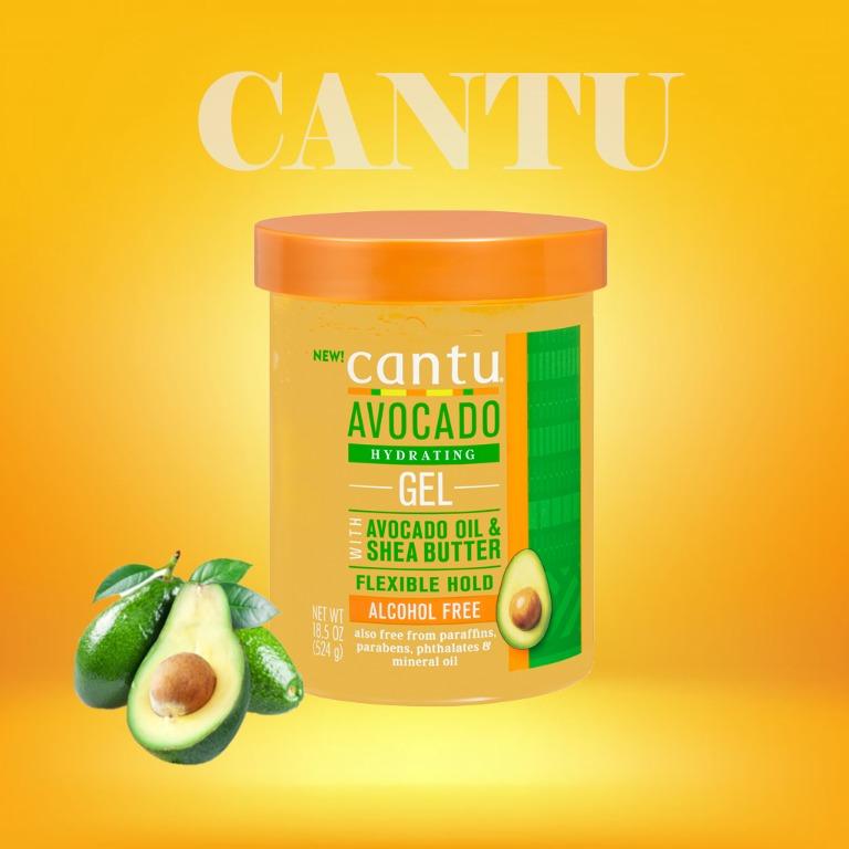 Cantu Avocado Hydrating Styling Gel Flexible Hold Alcohol Free 18.5 oz