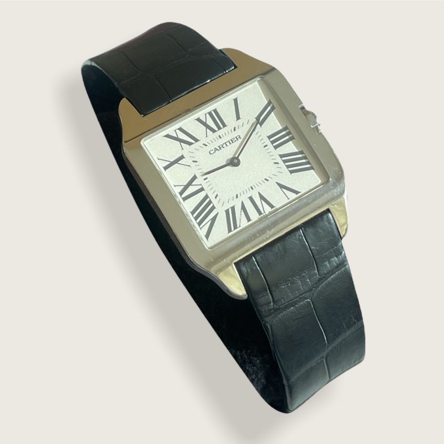 Cartier santos sale white gold