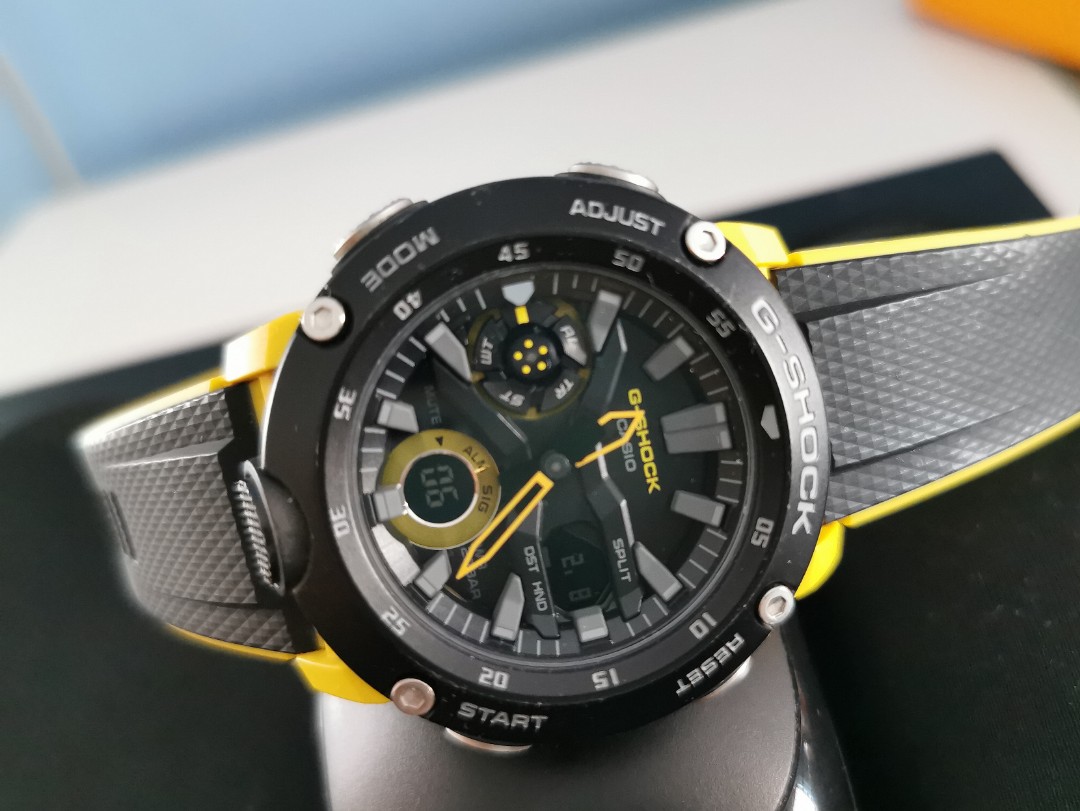 Casio G Shock Carbon GA 2000 Yellow Men s Fashion Watches