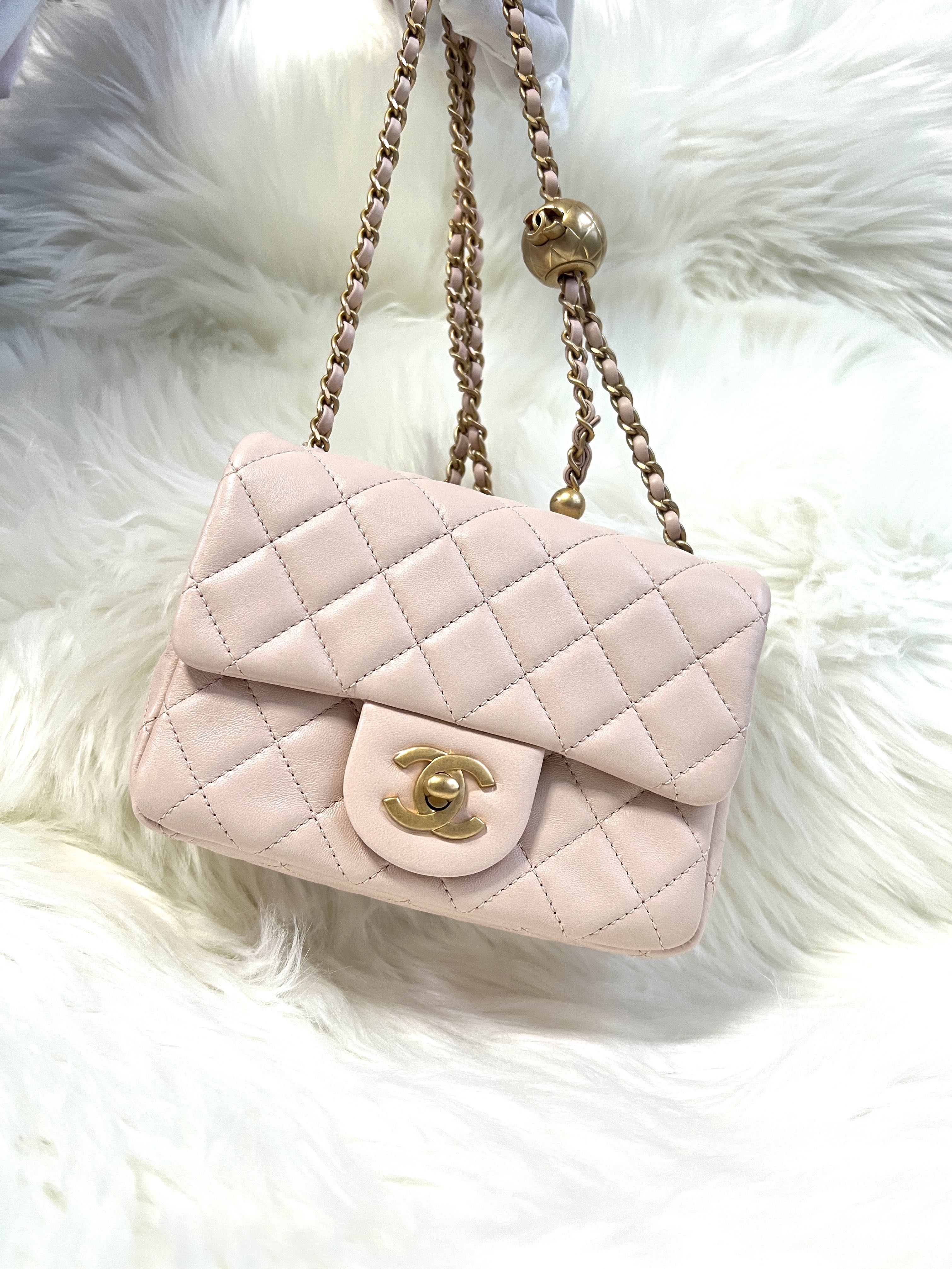 Chanel Light Beige Pearl Crush Rectangular Mini Classic Flap Bag Antique  Gold Hardware – Madison Avenue Couture
