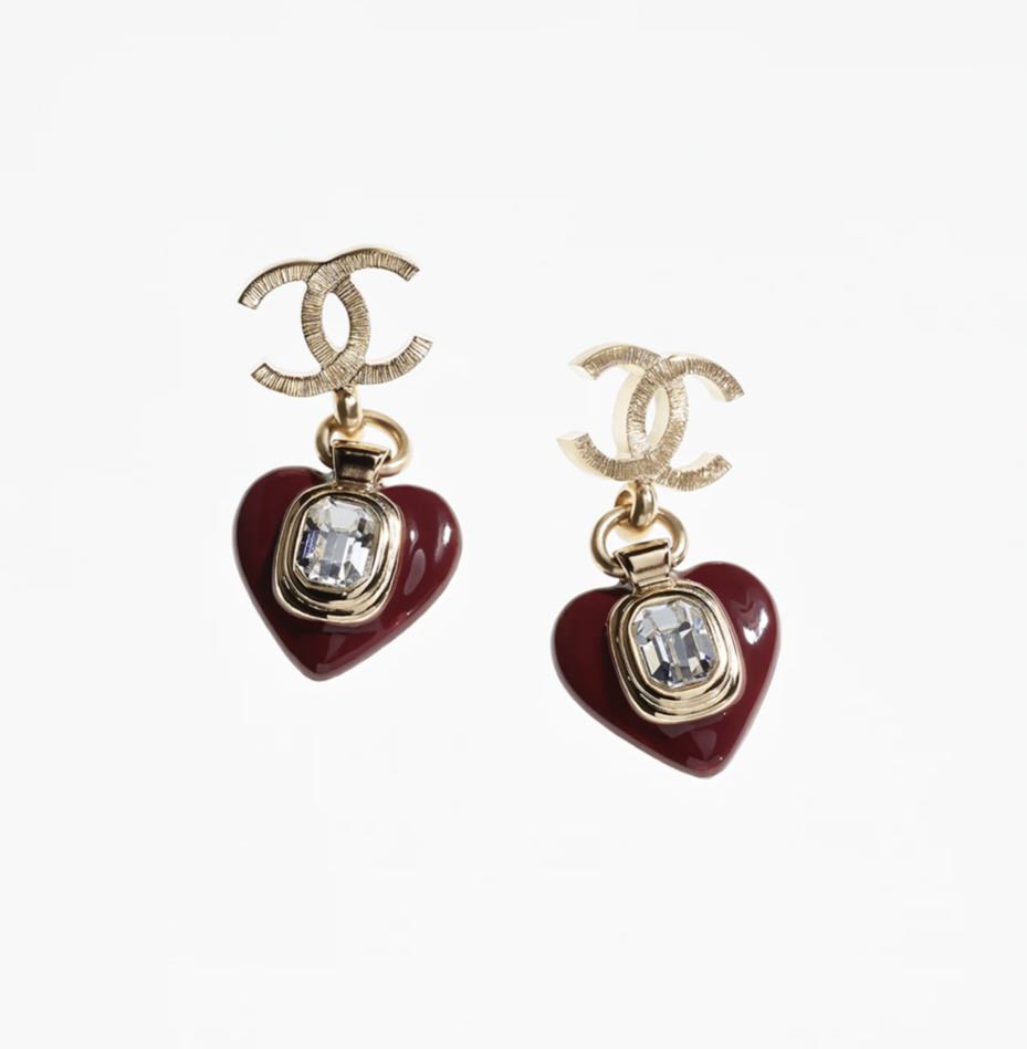Red chanel 2024 earrings