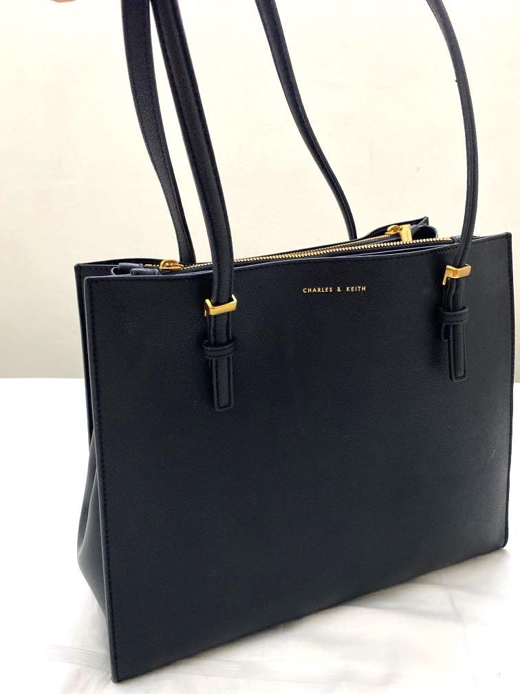 Charles & Keith Black Large Double Handle Office Tote Bag, Women's Fashion,  Bags & Wallets, Purses & Pouches on Carousell