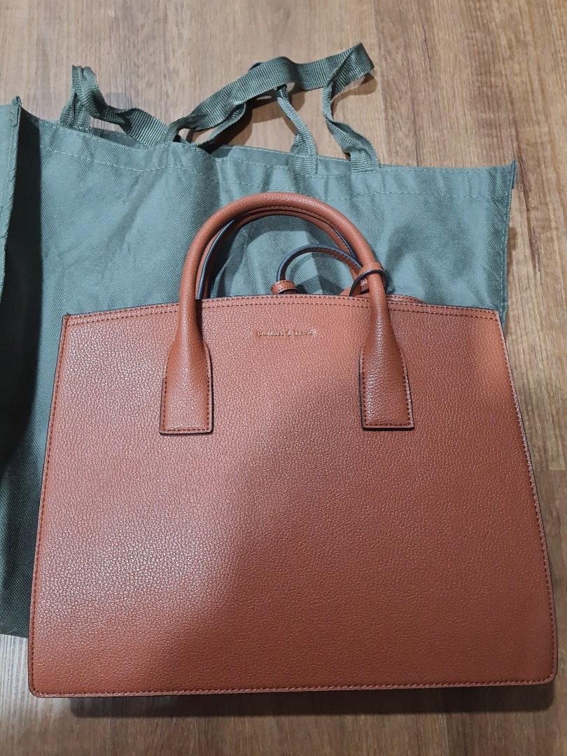 Charles and keith large structured tote bag sales