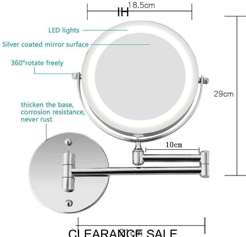 CLOSINGSALES Magnified Vanity Mirror Wall Mount With Light, 10X