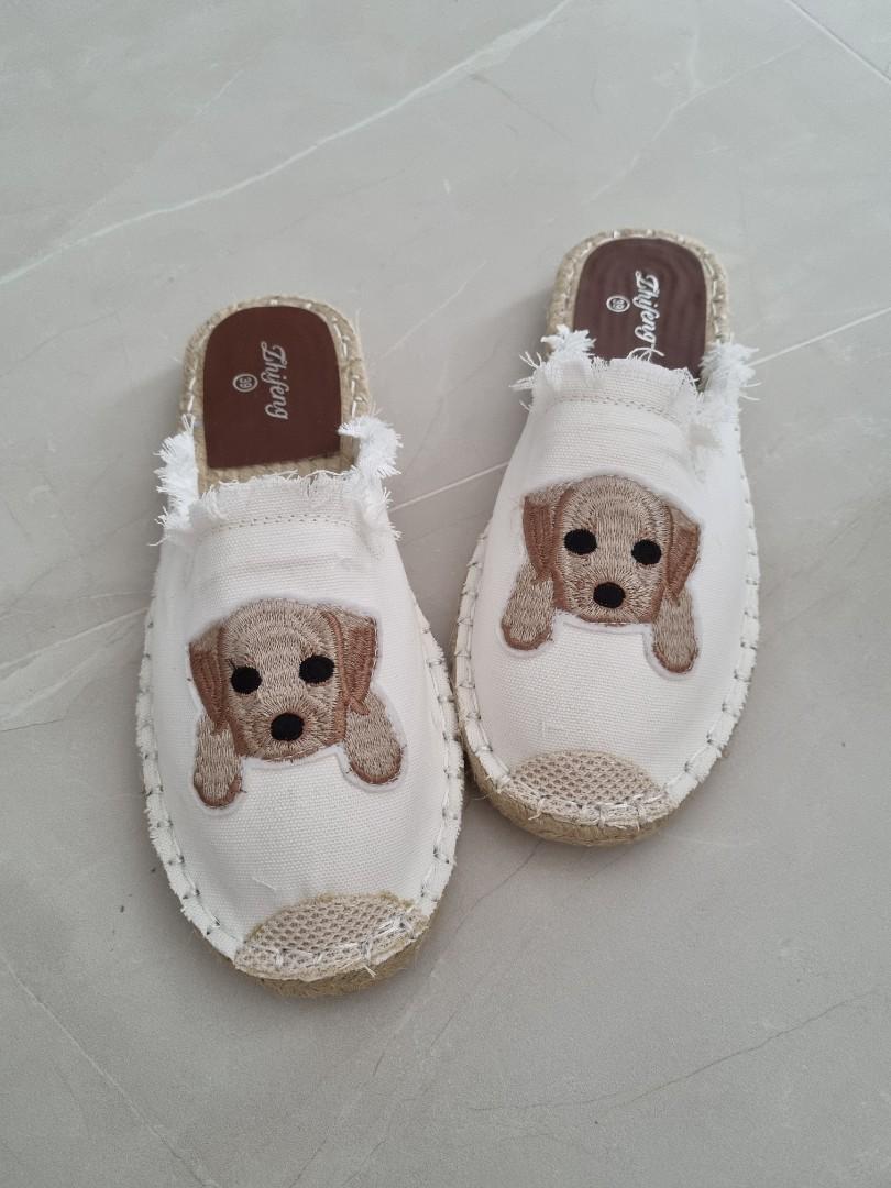 Cute Dog Puppy Slip On Slides Shoes Size 39, Women's Fashion, Footwear,  Flipflops and Slides on Carousell